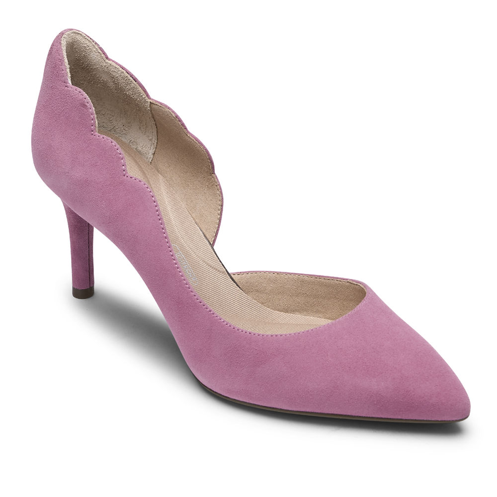 Rockport Womens Total Motion 75mm Scalloped DOrsay - Heels Pink - ZRK638709